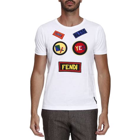 fendi t shirt herren alte kollektion weis mit blauen augen|T.